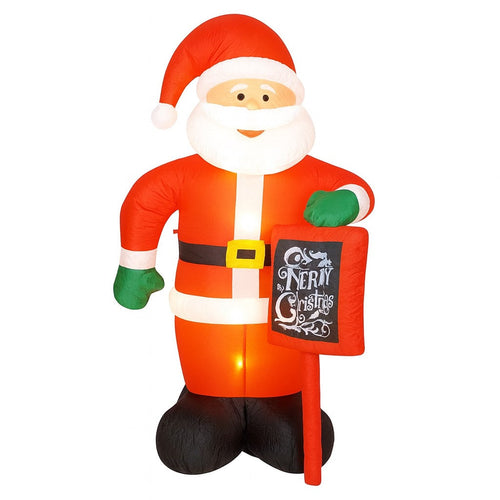 Gonfiabile Babbo Natale 174cm con LED per Esterno e Interno Natalizio Impermeabile
