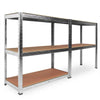 Kit 2 Scaffali Metallo Zincato 5 Ripiani Legno MDF 90x40 H180cm Garage Casa