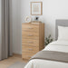 Cassettiera 5 Cassetti Multiuso Settimino Moderno Salvaspazio in Legno Mdf 108cm Quercia