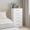 Cassettiera 5 Cassetti Multiuso Settimino Moderno Salvaspazio in Legno Mdf 108cm Bianco