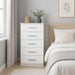 Cassettiera 5 Cassetti Multiuso Settimino Moderno Salvaspazio in Legno Mdf 108cm Bianco