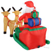 GONFIABILE BABBO NATALE SU SLITTA CON RENNE LUCI A LED 240X137CM AUTOGONFIABILE