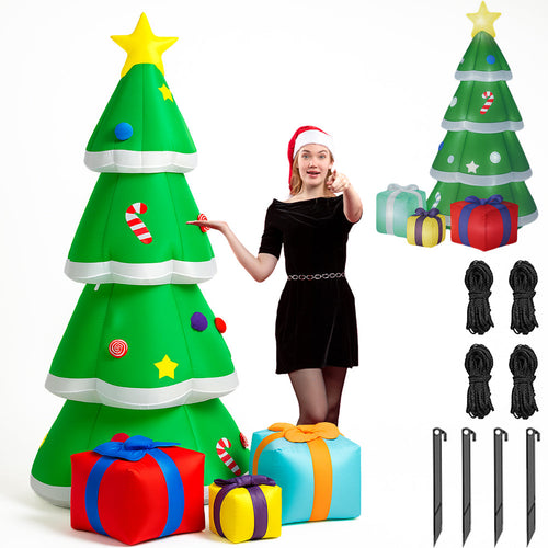 Gonfiabile Albero di Natale XXL Decorazione LED Natalizia Addobbo Esterno 240 cm