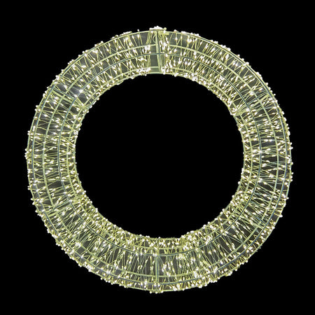 Ghirlanda Natalizia 3D in Metallo con 1800 Luci LED Diametro 58 cm da appendere