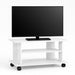 Mobile TV in Legno MDF con Ruote e 2 Ripiani Porta Televisore Moderno 80x40x45 cm Bianco