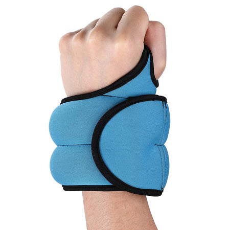 Kit 2 Pesi Allenamento Fitness 1KG Regolabili per Polsi e Caviglie Blu Nero