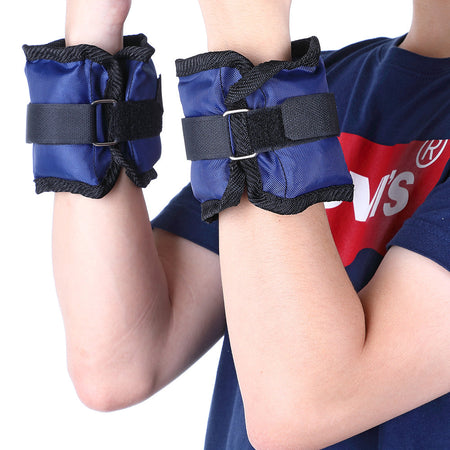 Kit 4 Pesi Allenamento Fitness 2KG+1KG Regolabili per Polsi e Caviglie Blu Grigio