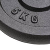 Set Di 4 Dischi Per Pesi Manubri Da 5 Kg In Ghisa Bilanciere F 30mm Colore Nero