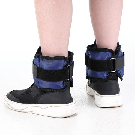 Kit 4 Pesi Allenamento Fitness 2KG+1KG Regolabili per Polsi e Caviglie Blu Grigio