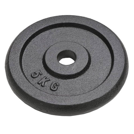 Set Di 4 Dischi Per Pesi Manubri Da 5 Kg In Ghisa Bilanciere F 30mm Colore Nero