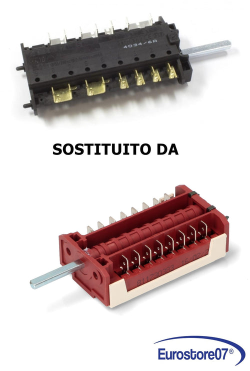 COMMUTATORE SELETTORE FUNZIONI 2+R PER FORNO ALFA41/43 SMEG 811730383 ORIGINALE