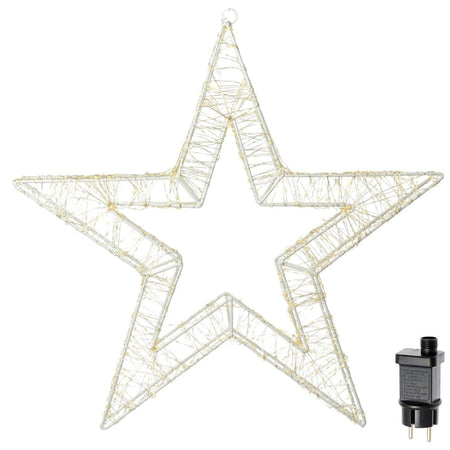 Stella Luminosa di Natale 3D in Metallo con 1800 LED luce calda Larghezza 58 cm