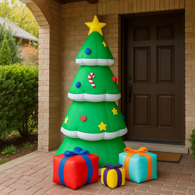Gonfiabile Albero di Natale Grande Altezza 240 Cm Con Illuminazione Led Per Esterno