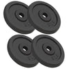 Set Di 4 Dischi Per Pesi Manubri Da 5 Kg In Ghisa Bilanciere F 30mm Colore Nero
