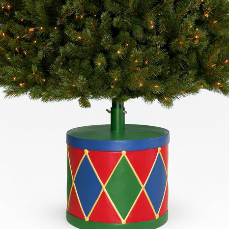 Base Albero di Natale Tamburo 22x23cm Attacco Universale Decorazione Natalizia