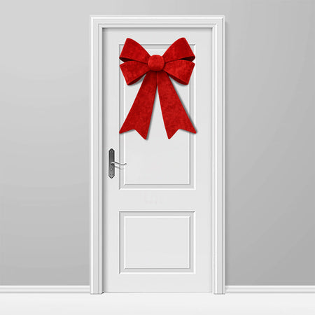 Fiocco Natalizio Fuoriporta 45x60cm Rosso Decorazione Addobbo Porta per Natale