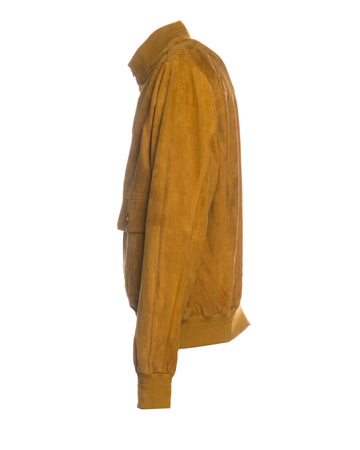 Polo Uomo - Bomber Cammello in vera pelle camoscio
