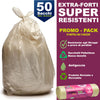 50 x Sacchi per spazzatura Grandi Ambra Trasparenti e Resistenti 90 x 120 cm LDPE