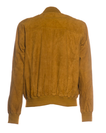 Polo Uomo - Bomber Cammello in vera pelle camoscio