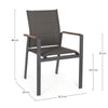 Sedia poltrona Kubik da esterno giardino in alluminio verniciato a polvere con dettagli in legno