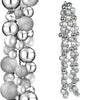 Ghirlanda Natalizia 180cm 142 Palline e Luci Led per Decorazioni Natalizie Argento