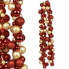 Ghirlanda Natalizia 180cm 142 Palline e Luci Led per Decorazioni Natalizie Rosso e Oro