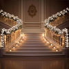 Ghirlanda Natalizia 180cm 142 Palline e Luci Led per Decorazioni Natalizie Bianco