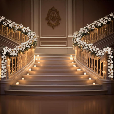 Ghirlanda Natalizia 180cm 142 Palline e Luci Led per Decorazioni Natalizie Bianco