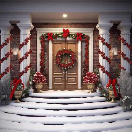 Ghirlanda Natalizia 180cm 142 Palline e Luci Led per Decorazioni Natalizie Rosso