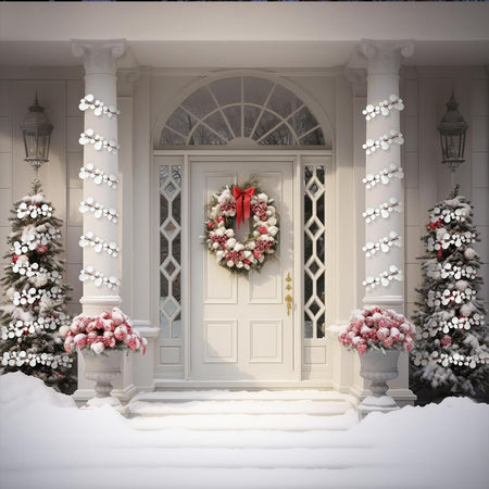 Ghirlanda Natalizia 180cm 142 Palline e Luci Led per Decorazioni Natalizie Bianco