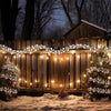 Ghirlanda Natalizia 180cm 142 Palline e Luci Led per Decorazioni Natalizie Bianco