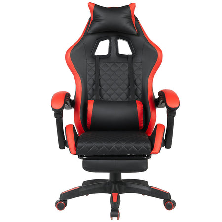 Sedia Gaming da Scrivania Rosso con Poggiapiedi Seduta Ergonomica e Regolabile
