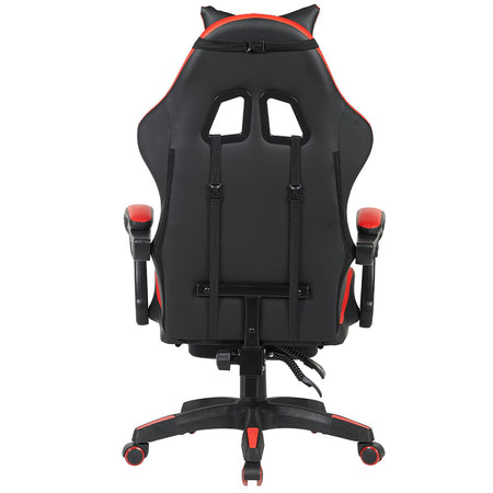 Sedia Gaming da Scrivania Rosso con Poggiapiedi Seduta Ergonomica e Regolabile