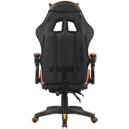 Sedia Gaming da Scrivania Arancio con Poggiapiedi Seduta Ergonomica e Regolabile