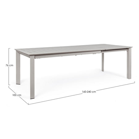 Tavolo allungabile "Konnor" in alluminio verniciato da esterno per giardino e veranda 160/240 cm