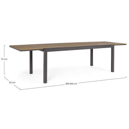 Tavolo allungabile "Elias" in alluminio e polywood da esterno per giardino 300 cm