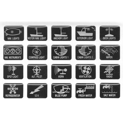 Serie 20 simboli lenticolari adesivi utenze elettr