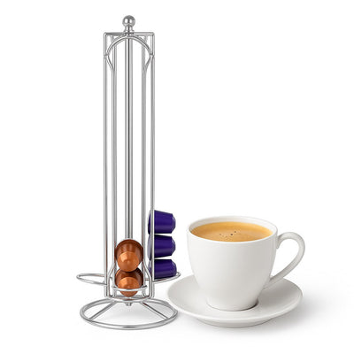 Porta Capsule in Acciaio Girevole 36 Posti Contenitore Capsule Nespresso H39cm