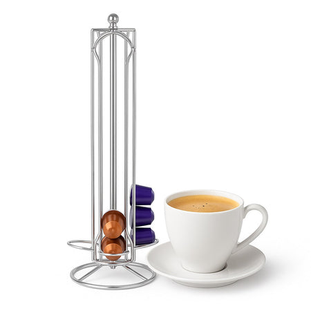 Porta Capsule in Acciaio Girevole 36 Posti Contenitore Capsule Nespresso H39cm