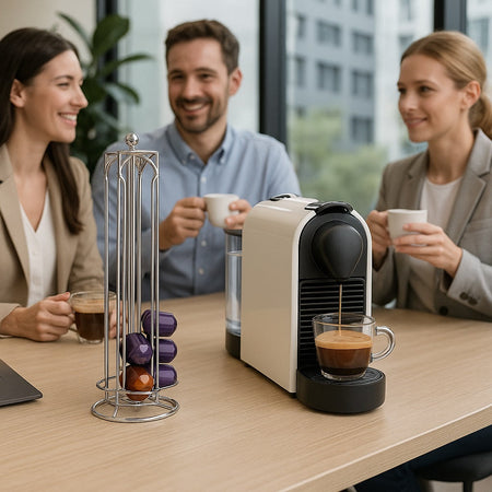 Porta Capsule in Acciaio Girevole 36 Posti Contenitore Capsule Nespresso H39cm