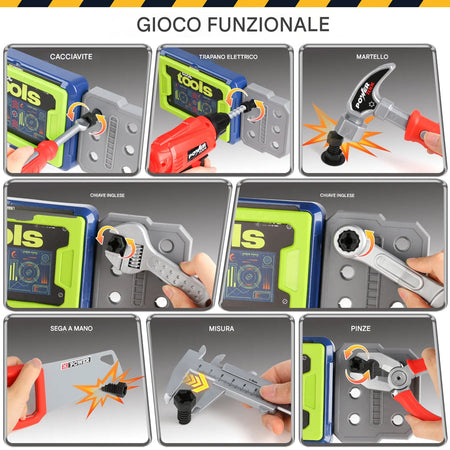 Banco Lavoro per Bambini con Ruote e Accessori Postazione Tuttofare Idea Regalo