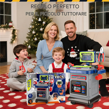 Banco Lavoro per Bambini con Ruote e Accessori Postazione Tuttofare Idea Regalo