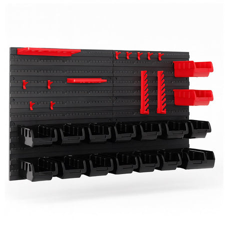 Pannello Portautensili da Parete 45 Pezzi con Contenitori e Ganci Officina Garage 95x54cm