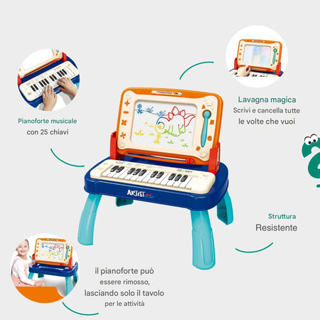 Lavagnetta Musicale Bambini con Tastiera Elettronica Lavagna Piano Idea Regalo