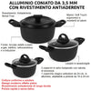 Set Pentole 6pz Pietra con Coperchio Magico Antiodore Casseruole 16 20 24 cm Induzione