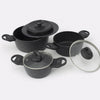 Set Pentole 6pz Pietra con Coperchio Magico Antiodore Casseruole 16 20 24 cm Induzione
