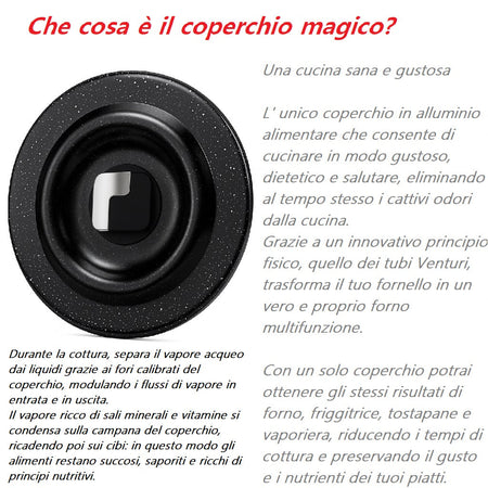 Set Padelle 6pz Pietra con Coperchio Magico Antiodore Padelle 24 28 32 cm Induzione