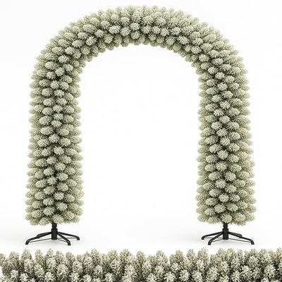 Arco Natalizio Innevato 200x240 cm con 1166 Punte Foltissimo con Base in Metallo