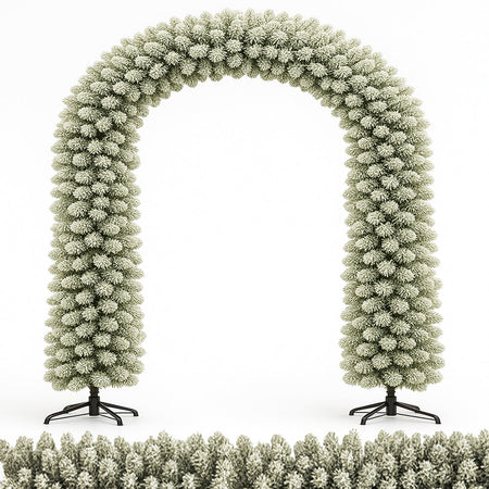 Arco Natalizio Innevato 200x240 cm con 1166 Punte Foltissimo con Base in Metallo