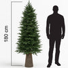 Albero di Natale Royal 180 cm Slim Base Troco Realistica 1385 Punte Foltissimo